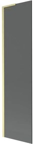 Mexen Next L, 1-krídlová vaňová zástena 50 x 150 cm, 6mm šedé sklo, zlatý matný profil, 895-050-000-03-40-55