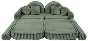 MeowBaby® Churros detská pohovka Max, Olive Sage Green