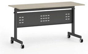 Mobilný stôl PRIMO MOBI, 140x60 cm, čierna podnož, dub prírodný