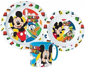 Detská sada plastového riadu Disney - Mickey Mouse s hrnčekom - 3 diely