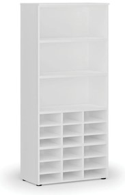 Triediaci regál PRIMO WHITE, 800 x 420 x 1781 mm, 18 priehradok, biely