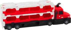 LEAN Toys Lora Odťahovka Závodná dráha 2 v 1 Svetlá Zvuky Značky Autíčka Červená