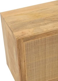 Drevená komoda z mangového dreva s výpletom Ginna - 170*45*80 cm
