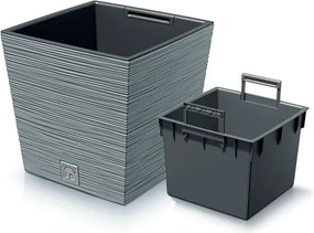 Plastový kvetináč DFS240 24 cm - sivý betón