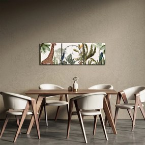 Obraz - Obyvatelia Afriky (s hodinami) (90x30 cm)