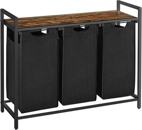 Koš na prádlo Vasagle Ovules 114 l černý/hnědý