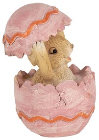 Dekorácia králik v ružovom vajci - 6*6*8 cm