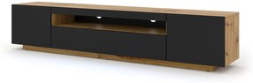 TV stolík AURA 200 | dub artisan/čierny mat Variant: bez LED osvetlenia