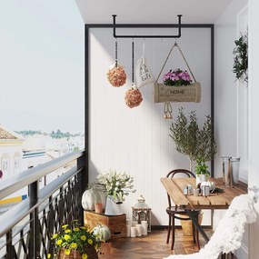 Nástenný vešiak na šaty, čierny