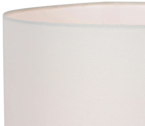 Dizajnová stolná lampa zelená s bielym ľanovým tienidlom - Lotti