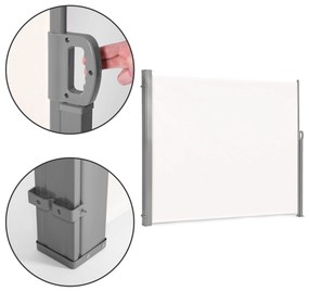 Výklopná bočná markíza, roleta, zástena do záhrady, na terasu - béžová 200 cm