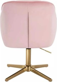 LuxuryForm DESIGN Stolička AVOLA VELUR na zlatom kríži - svetlo ružová