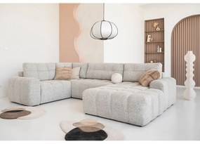 Béžová rozkladacia modulárna rohová pohovka s úložným priestorom (ľavý roh) Lulu – Miuform