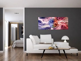 Obraz - Zemeguľa pod prúdom (120x50 cm)