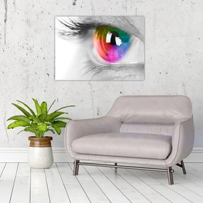 Sklenený obraz - Očná dúhovka (70x50 cm)