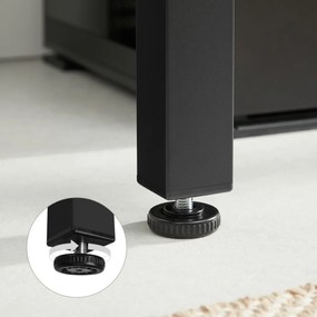 Čierny jedálenský stôl s doskou v dekore dub artisan TESSA 120x60 cm