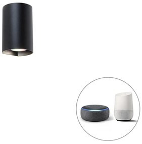 Inteligentná okrúhla nástenná lampa čierna vrátane Wifi GU10 - Sabbir