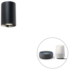 Inteligentná okrúhla nástenná lampa čierna vrátane Wifi GU10 - Sabbir