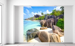Gario Fototapeta Tropický ostrov La Digue Veľkosť: 268 x 240 cm, Materiál: Samolepiaca