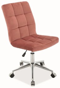 Ružová kancelárska stolička Q-020 VELVET