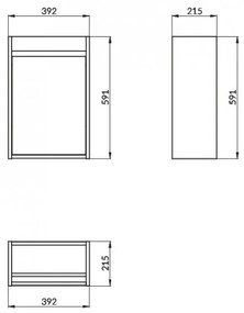 Cersanit Crea, závesná skrinka + umývadlo 40cm, SET B102, biela, S801-276