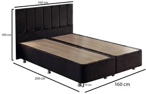 Elegantná manželská posteľ Ela Double s úložným priestorom - čierna 160 x 200 cm