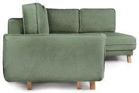 Svetlozelená menčestrová rozkladacia rohová pohovka (pravý roh) Tori – Bonami Selection