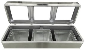 Odpadkový kôš na triedený odpad, 3x44 l, nerezový