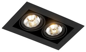 Moderný zapustený reflektor čierny 2-svetlo nastaviteľný - Oneon 70
