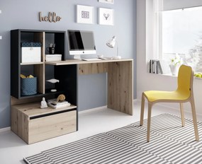 Písací stôl Paco s regálom 145 cm dub artisan/antracit