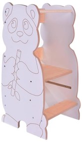 Učiaca veža PANDA biela/javor