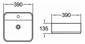 Mexen SILVIA UMÝVADLO, 39x39 CM, biela, 21863900