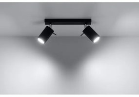 Sollux SL.0092 - Bodové svietidlo RING 2 2xGU10/10W/230V čierna