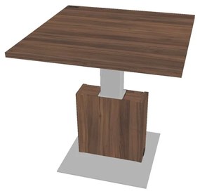 Výškovo nastaviteľný rokovací stôl Verno+ 120 x 120 cm, orech