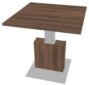 Výškovo nastaviteľný rokovací stôl Verno+ 120 x 120 cm, orech