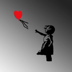 Nástěnná kovová dekorace Banksy 13 černá/červená