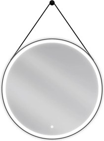 Mexen Reni, LED kúpeľňové zrkadlo s podsvietením 80x80 cm, 6000K, čierny rám, ochrana proti zahmlievaniu, 9812-080-080-611-70