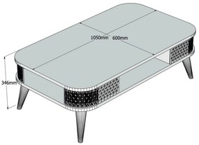 Dizajnový konferenčný stolík Baina 105 cm krémový