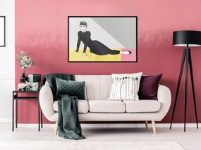 Artgeist Plagát - Beautiful Audrey [Poster] Veľkosť: 60x40, Verzia: Zlatý rám s passe-partout