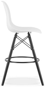 Biela barová stolička CARBRY LAMAL s čiernymi nohami