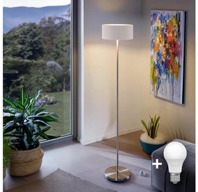 LED stojacia lampa TUNJA 1xE27/20W/230V priemer 30 cm matný chróm/biela