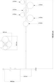 Globo 56135-6S - LED Stojacia lampa RIHA 6xG9/3W/230V mosadz