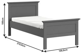 Jednolôžková posteľ 90 cm Phung (sivá). Vlastná spoľahlivá doprava až k Vám domov. 1016751