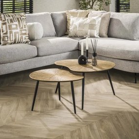 Konferenčný stôl 32-42 Ray 2-set Drevo Antique Gold  - Komfort-nábytok