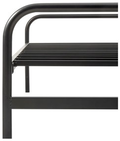 Čierna kovová jednolôžková posteľ skladacia s roštom 90x200 cm Lucy – WOOOD