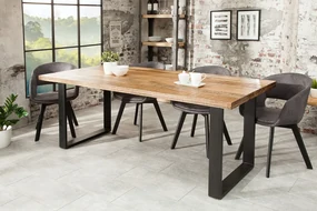Dizajnový jedálenský stôl z masívu Iron Craft Mango 180cm 45mm