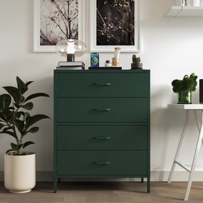 Komoda CARLA, 800 x 1015 x 400 mm, Modern: fľaškovo zelená farba