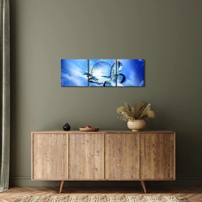 Obraz - Motýľ, symbol nádeje (s hodinami) (90x30 cm)