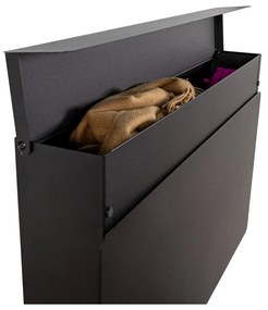 Čierna kovová výklopná/závesná skrinka na topánky 78x48x13 cm Luigi – Spinder Design