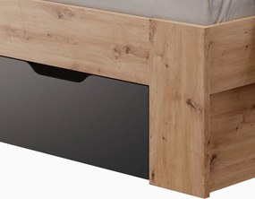 Posteľ s úložnými zásuvkami Asko 180x200 cm, dub artisan/antracit